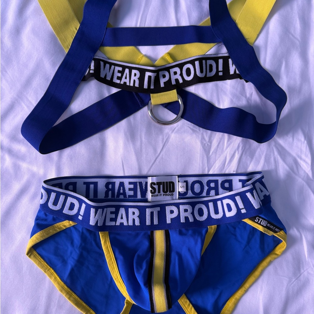 STUD Wear It Proud Blue and Yellow Harness Set